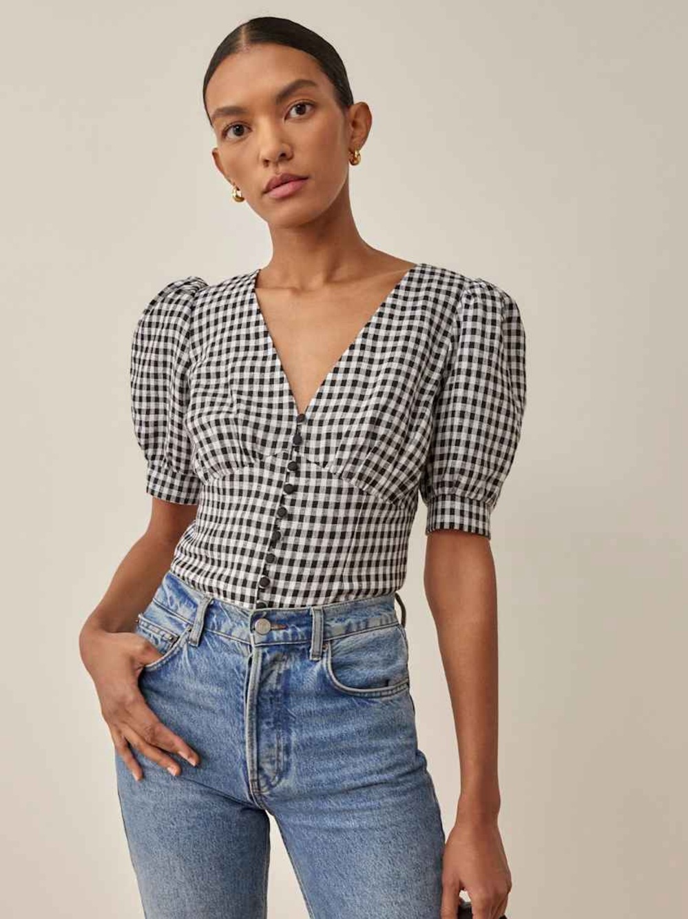 NWT Reformation Emerald 100% Linen Top